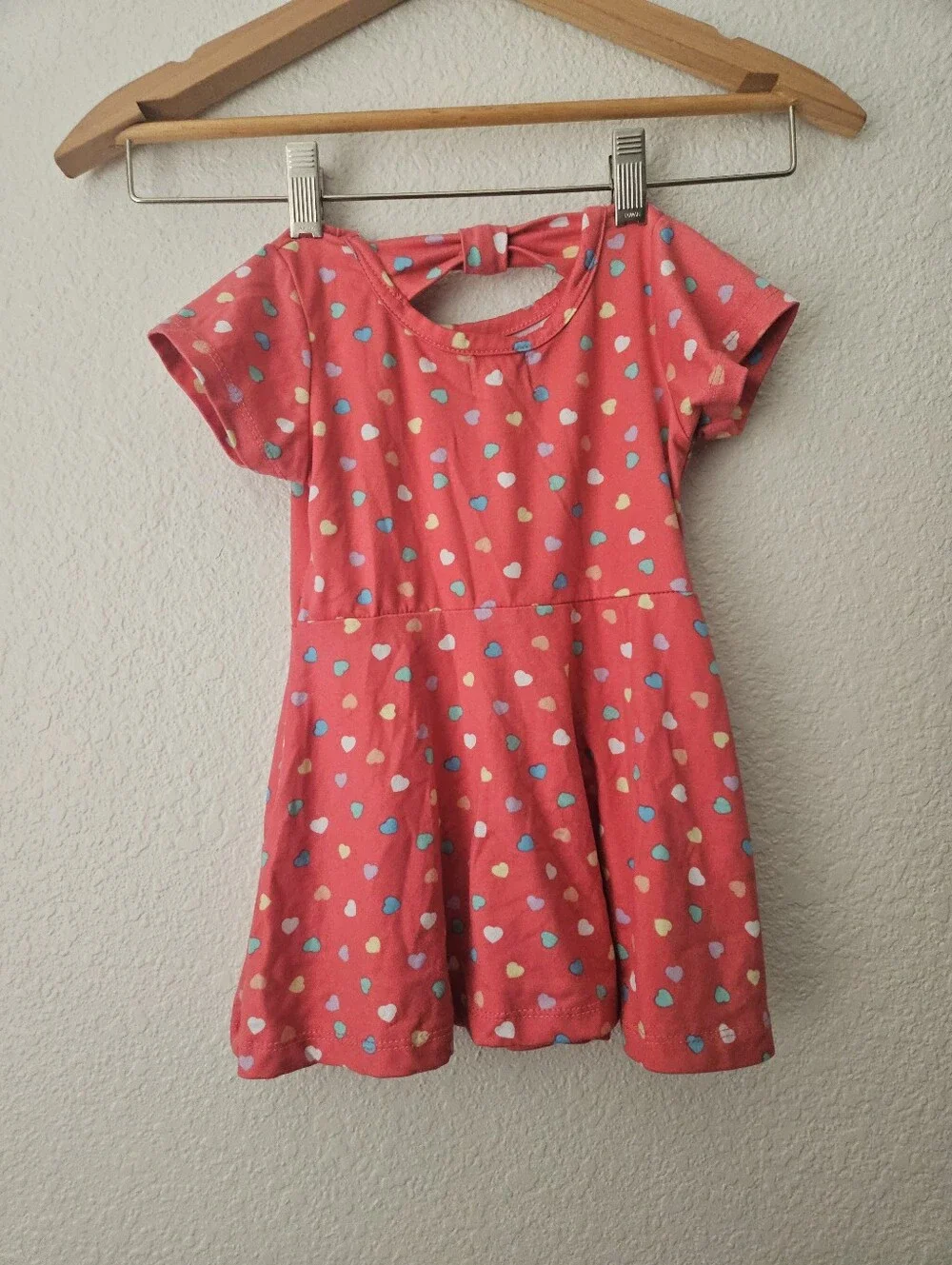 my destiny heart polka dot bow pink dress, 24 months